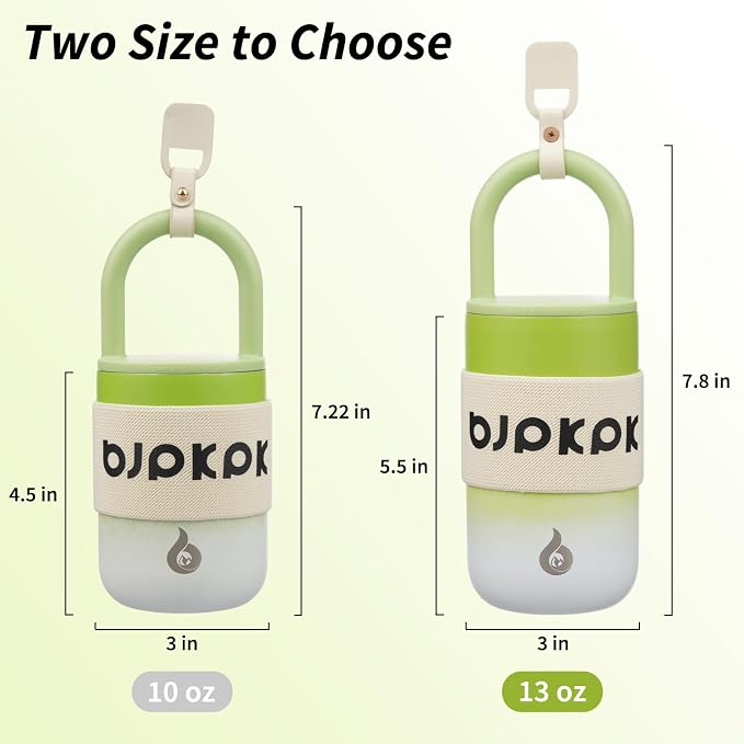 BJPKPK 13oz Tumbler With Lid And Handle Insulated Tumblers Cup Stainless Steel Coffee Mug,Cucumber
