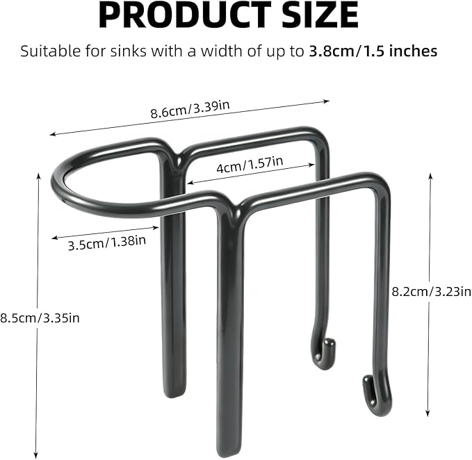 2 Packs Kitchen Sink Brush Holder, Rustproof Waterproof Dish Wand Holder, Sink Scrubber Caddy,Cover with rubber,Hanging Sponge Brush Dish Cloth Storage Rack, No Drilling One-Step Installation