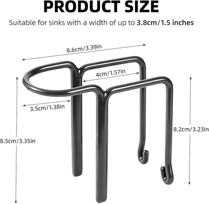 2 Packs Kitchen Sink Brush Holder, Rustproof Waterproof Dish Wand Holder, Sink Scrubber Caddy,Cover with rubber,Hanging Sponge Brush Dish Cloth Storage Rack, No Drilling One-Step Installation