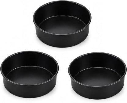 P&P CHEF 5 Inch Cake Pan Set of 3, Non-Stick Round Cake Pans Tins for Tier Smash Cakes, Baking Pans Set & Essential Bakeware, Stainless Steel Core & Leak-Proof