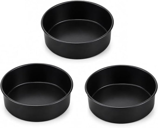P&P CHEF 5 Inch Cake Pan Set of 3, Non-Stick Round Cake Pans Tins for Tier Smash Cakes, Baking Pans Set & Essential Bakeware, Stainless Steel Core & Leak-Proof