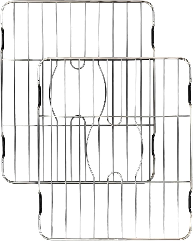 Better Houseware Sink Protectors for Kitchen Sink, Rust-Resistant Scratch-Preventing Stainless Steel Sink Protector Grid, Non-Slip Kitchen Sink Rack for Washing, 12 x 10.25 x 1 Inch (2 Pack)