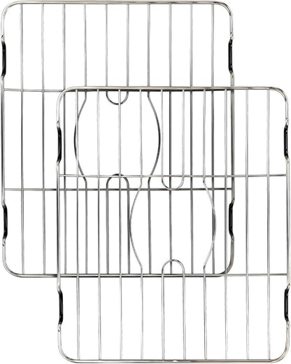 Better Houseware Sink Protectors for Kitchen Sink, Rust-Resistant Scratch-Preventing Stainless Steel Sink Protector Grid, Non-Slip Kitchen Sink Rack for Washing, 12 x 10.25 x 1 Inch (2 Pack)