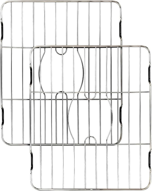 Better Houseware Sink Protectors for Kitchen Sink, Rust-Resistant Scratch-Preventing Stainless Steel Sink Protector Grid, Non-Slip Kitchen Sink Rack for Washing, 12 x 10.25 x 1 Inch (2 Pack)