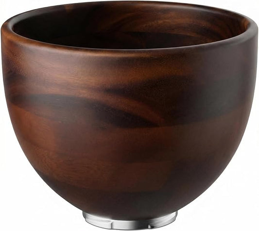 Cofun Premium Wood Mixing Bowl, Compatible with 4.5-5 Qt Tilt-Head Stand Mixers, Natural True Wooden Bowls, 5 Qt Kitchen Aid Bowls for Mixer with Stainless Steel Locking Base
