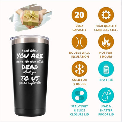 Coworker Leaving Gift Set - Funny 20oz Coffee Tumbler & Mug for Going Away, Farewell, Good Luck Occasions