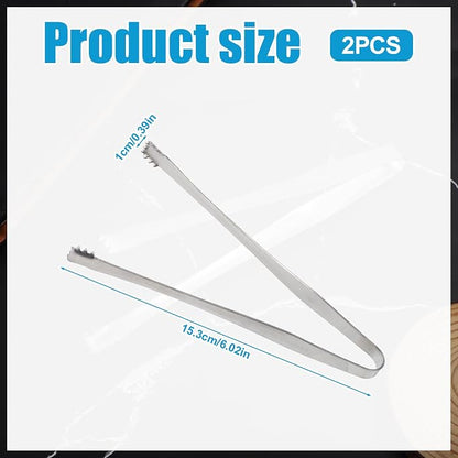 2pcs Egg Chalaza Removal Tongs, Toothed Design Egg Membrane Eggshell Fragment Remover Tong Stainless Steel Kitchen Tongs Multipurpose Kitchen Tool for Cooking Food Cake Bakers Pastry Chefs