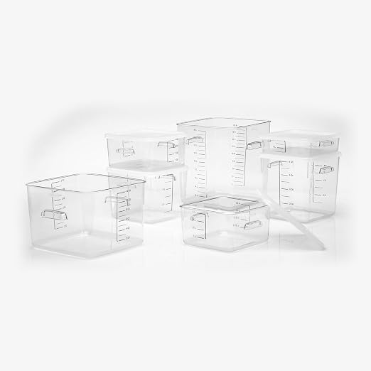 Rubbermaid Commercial Products, Space Saving Square Food Storage Container, 2 Quart, Clear, for Kitchen/Sous Vide/Meal Prep