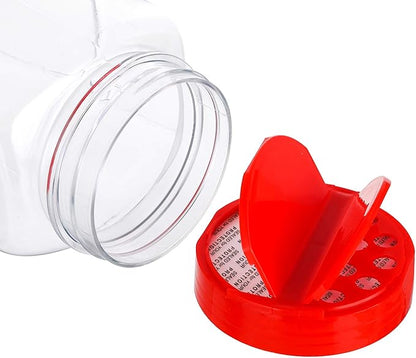 Yopay 8 Pack Large Spice Jar, 32oz Seasoning Shaker, Plastic Spice Container Bottle with Red Dual Shake Lid for Storing Herbs, Powders, General Use Storage Containers