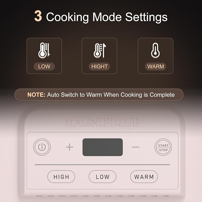 4 Quart Casserole Programmable Slow Cooker with Ceramic Baking Dish - Perfect Kitchen Small Appliance for Family Dinners, Oven Safe and Durable Bakeware for Lasagna, Roasts, Pink