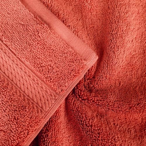 Superior Egyptian Cotton 800 GSM Plush & Absorbent, 9 Piece Set, Coral