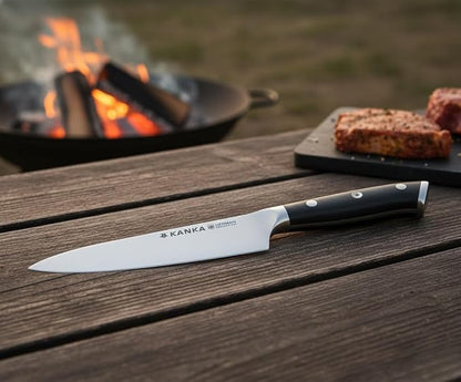 KANKA 5 Inch Utility Kitchen Knife – German Stainless Steel Professional Cutlery with Premium Fiberglass Handle, Razor Sharp Blade for Cutting, Slicing, Carving, Peeling, Fruit & Meat