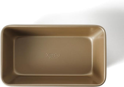 Martha Stewart Gallen 9 Inch Nonstick Carbon Steel Loaf Pan – Champagne, Durable Bakeware for Even Baking and Easy Release