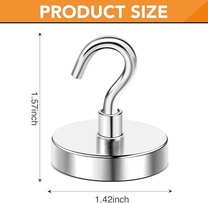 DIYMAG Magnetic Hooks, 170lbs+ Magnet Garage Hook 2026 Cruise Cabin Ship Essentials Heavy Duty Strong Magnets Refrigerator Fridge Hanging for Classroom Beach Vacation Kitchen Grills Silver 16 Pack