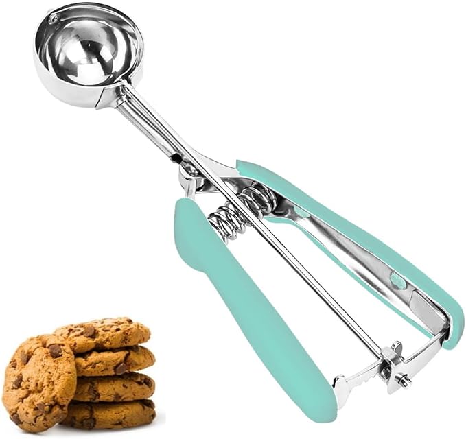 Ice Cream Scoop, 18/8 Stainless Steel Cookie Scoop, Cookie Scoops for Baking, 2Tbsp/30ml/1oz Cookie Dough Scoop, Ice Cream Scooper with Trigger Release, Cookie Scooper for Baking(Mint Green)