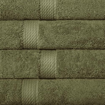 Superior Egyptian Cotton Plush Absorbent, Hand Towel Set of 4, Forest Green