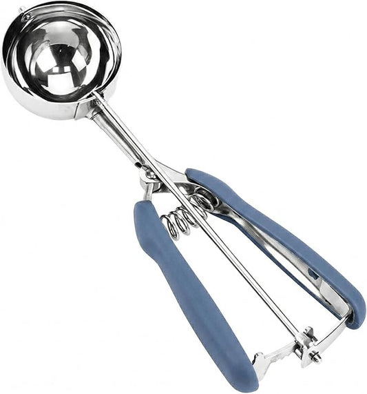 Ice Cream Scoop, 18/8 Stainless Steel Cookie Scoop, Cookie Scoops for Baking, 4 Tbsp/ 60 ml/ 2 oz Ice Cream Scooper with Trigger Release, Cookie Scooper for Baking(#16 Midnight Blue)