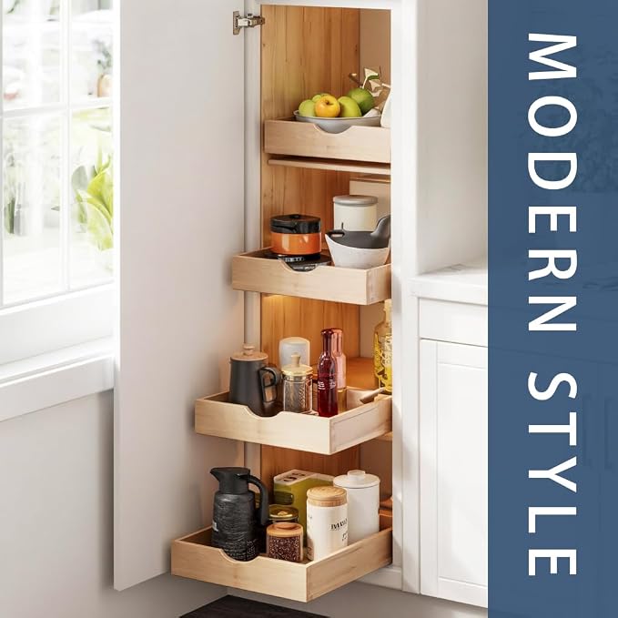 Pull Out Cabinet Drawers - 6x2 Size Options (12-23'W,18-21'D), Pre-Assembled with Soft Close Slides, Solid Beechwood, Easy Installation(21'W x 21'D)