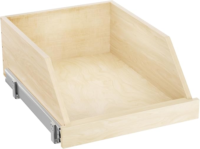 LOVMOR Pull Out Cabinet Organizer, Pull Out Drawers for Cabinets, Slide Out Wood Drawer Shelf, Beveled 8" High Pull Out Organizers for Kitchen Pantry, 16½" W×21" D