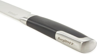 Berghoff Graphite Chef's Knife 8", Stainless Steel Sharp Wide Blade, Soft-touch Handle, Paring Cutting Slicing Fruits Vegetables Meat Fish, Well Balanced