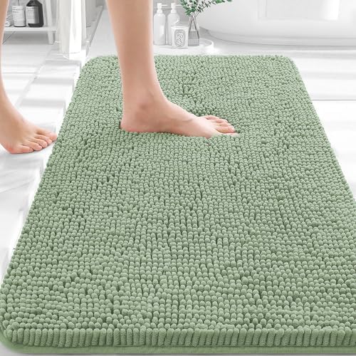 OLANLY Bathroom Rugs 32x20, Extra Soft Absorbent Chenille Bath Rugs