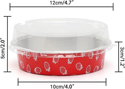 Beasea Disposable Mini Pie Pans with Lids, 100 Pack 4 Inch 8oz Aluminum Baking Foil Tins Small Round Tart Cups Containers for Individual Cupcake Dessert Muffin Cheesecake Ramekins Quiche Oven Dishes