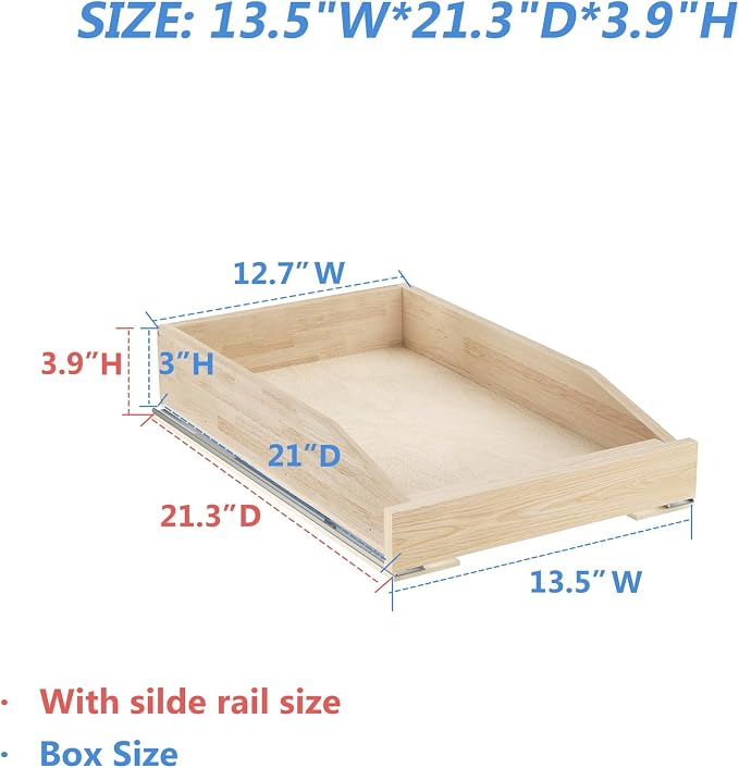 LOVMOR Pull Out Cabinet Organizer 13½”W x 21”D, Cabinet Pull Out Shelves with Soft Close, Pull Out Shelf, Cabinet Drawers Slide Out for Kitchen Base Cabinets