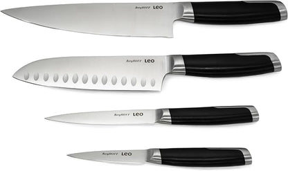 Berghoff Graphite Chef's Knife 8", Stainless Steel Sharp Wide Blade, Soft-touch Handle, Paring Cutting Slicing Fruits Vegetables Meat Fish, Well Balanced