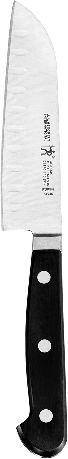 HENCKELS Classic Razor-Sharp 2-Piece Knife Set, Santoku Knife 5 Inch, Paring Knife, German Engineered Informed by 100+ Years of Mastery, Black/Stainless Steel