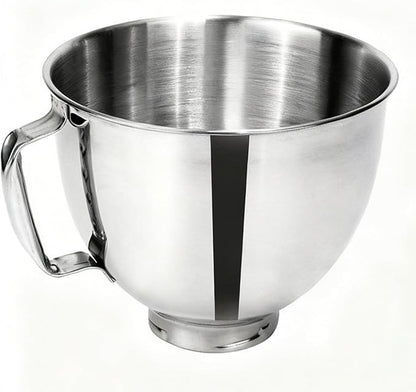 Stainless Steel Mixing Bowl Compatible with Kitchen Aid 4.5-5 QT Tilt-Head Stand Mixers, 5 Qt Bowls for Mixer with Stainless Steel Locking Base
