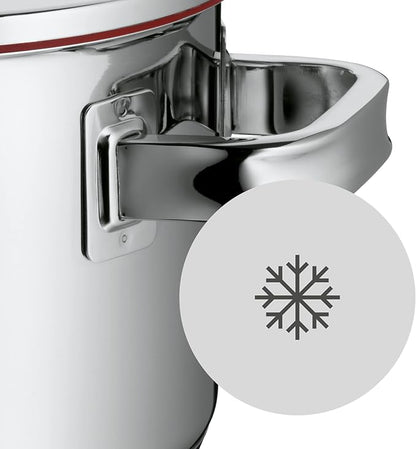 WMF 20cm Casserole, 3.4L, Brushed Stainless Steel, Suitable for All Stove Tops, Including Induction, Dishwasher-Safe, With Lid