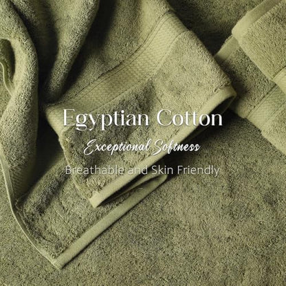 Superior Egyptian Cotton Plush Absorbent, Bath Towel Set of 4, Forest Green