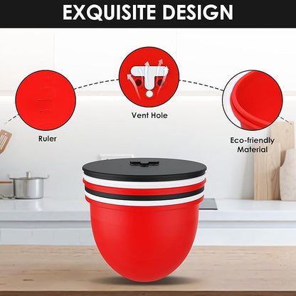 Silicone Bowl Liner with Lid for KitchenAid 4.5-Qt Tilt-Head Bowls Only, 2mm Extra-Thick Premium Silicone, Built-In Air Vent for Dough Proofing, Dishwasher Safe, BPA-Free