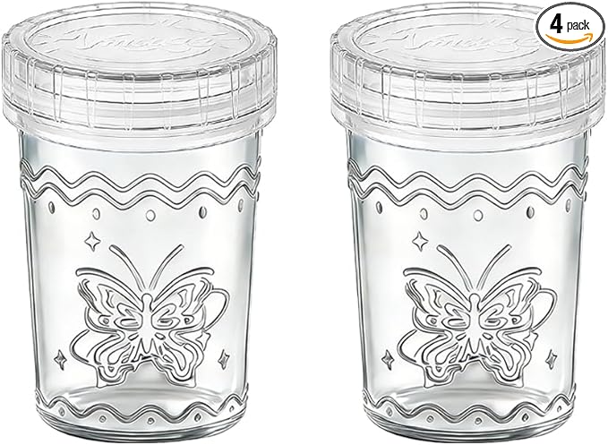 2-Pack 20oz Glass Jars with Lids, glass yogurt containers with lids, wide mouth mason jars, BPA free Food Storage Containers for Snacks, Yogurt, Salad, Meal Prep, Jar Déco (White)
