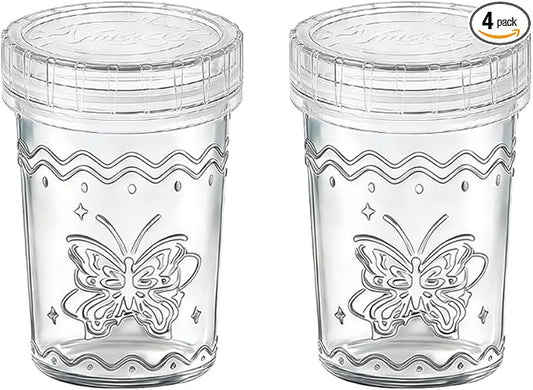 2-Pack 20oz Glass Jars with Lids, glass yogurt containers with lids, wide mouth mason jars, BPA free Food Storage Containers for Snacks, Yogurt, Salad, Meal Prep, Jar Déco (White)
