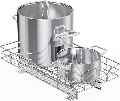 LOVMOR Pull Out Cabinet Organizer and Storage 11" W x 18" D, Slide Out Shelves for Kitchen Cabinets