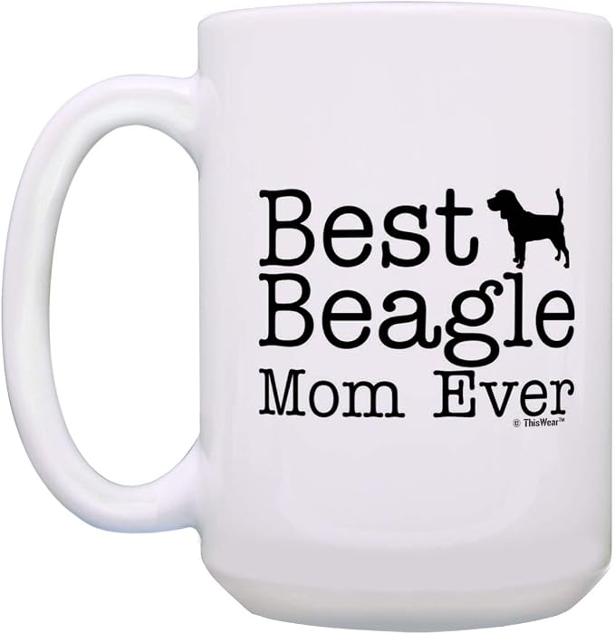 ThisWear Best Beagle Dad Ever and Best Beagle Mom Ever Mug Set 2 Pack 15-oz Mugs Cups 15oz Mugs