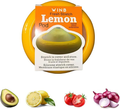 Winb Avocado Saver & Onion Storage Reusable Fruit and Veggie Savers - Ideal for Avocados, Tomatoes, Apples, Garlic, Onions, and More (Lemon saver)