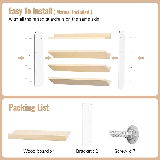 MUDEELA Clear Spice Rack Organizer for Cabinet, 4 Tiered Vertical Spice Shelf, Wooden Seasoning Organizer for Countertop, Kitchen, Pantry, Freestanding, 13.3" W × 11.2" H (No Jars Included)