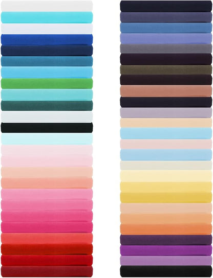 Fabric Squares, 100 Pcs 4 x 4 Inch Solid Color Quilt Fabric Scraps Color Bundles Patchwork Sewing Craft Precut Scrap for DIY Art Crafts Sewing Projects Making Supplies