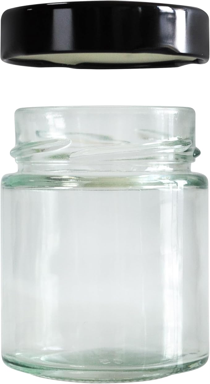 5oz Glass Jar with Metal Lids, Pack of 12 Set, herbs, spices, candy, beans