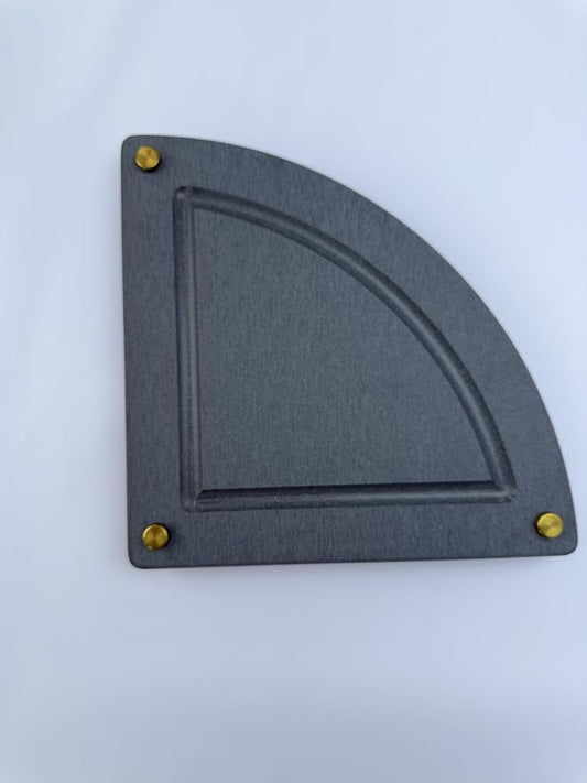 Corner Counter Shelf, Water Absorbing Stone Drying Tray Mat for Kitchen & Bathroom Sink, Diatomaceous Gold Faucet Coaster Soap Dish Rack Riser Dispenser Sponge Holder, Dark Gray, 8.5" x 8.5"