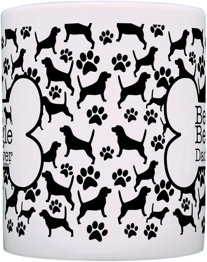 ThisWear Dog Owner Gifts Best Beagle Dad Ever Paw Pattern Gift 11oz 11oz Ceramic Coffee Mug with Handle