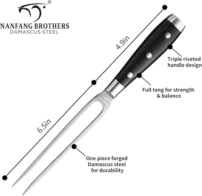 NANFANG BROTHERS 18-Piece Damascus Kitchen Knife Sets, 67-layer Japanese Damascus Steel Heat-Treated and Forged, ABS Ergonomic Handle, Ultra Sharp Chef Knife Block Set with Sharpener