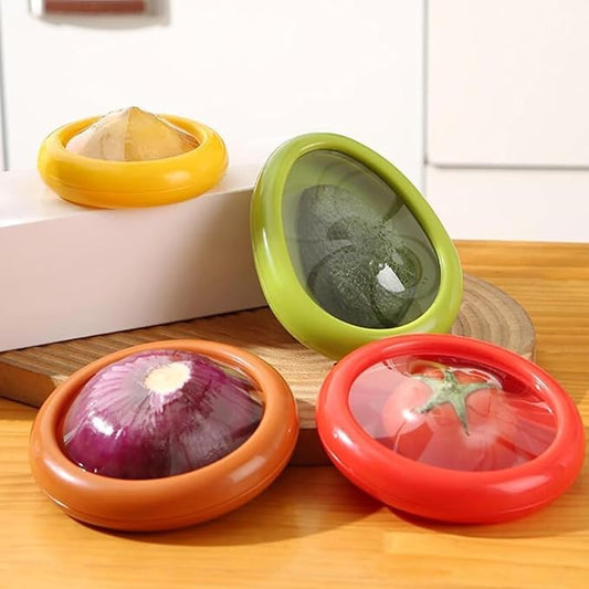 Set of 8 Fresh Food Containers, Fresh Pod, Reusable Silicone Storage Pods for Avocado, Onions, Tomatoes, Garlic – Anti-Oxidation for Fridge, Send Goods from Local Warehouse