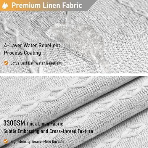 BTTN 72x96 Extra Long Boho Linen Heavy Duty Shower Curtain Set, Grey/Gray