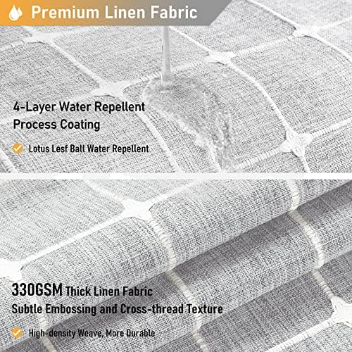 BTTN 60x72 Boho Farmhouse Linen Heavy Duty Shower Curtain Set, Gray/Grey