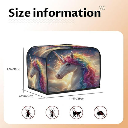 Toaster Cover 2 Slice Wide Slot Unicorn GalaxyBread Toaster Oven Dustproof Cover Small Appliance Kitchen Covers Dust and Fingerprint Protection for Women Gift 2 Slice