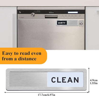 Dishwasher Magnet Clean Dirty Sign - Reversible Strong Magnet & Non-Scratch Clean Dirty Magnet for Dishwasher, Easy to Read Dishwasher Sign with Optional Adhesive, Kitchen Decor Home Essentials