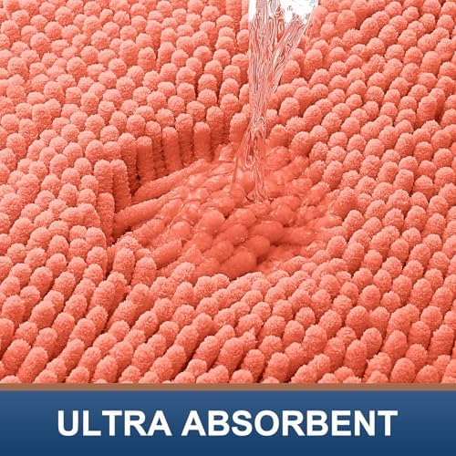 Smiry Bathroom Rugs 36X24, Luxury Chenille Extra Soft Absorbent Bath Mat